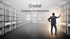  Presentation with data management - PPT theme featuring digital ecosystem - concept of big data management background and a light gray colored foreground