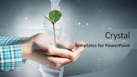  Presentation with interaction - Presentation theme with digital ecosystem - nature and technology interaction mixed background and a light gray colored foreground