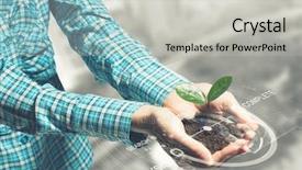  Presentation with interaction - Slide set featuring digital ecosystem - nature and technology interaction background and a light gray colored foreground