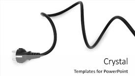  Presentation with electric cable - Slide set consisting of digital electrical - black electric cable isolated background and a white colored foreground