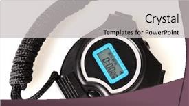  Presentation with timer - PPT layouts with digital electronics - electronic sport timer isolated background and a light gray colored foreground