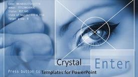  Presentation with security scan - PPT layouts having digital eye scan background and a light blue colored foreground