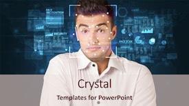  Presentation with face recognition - Audience pleasing slide set consisting of digital face recognition system concept backdrop and a lemonade colored foreground