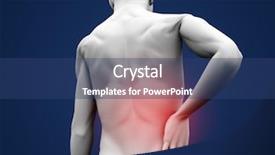  Presentation with back pain - Presentation theme consisting of digital figure having back pain background and a ocean colored foreground