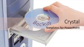  Presentation with backup - Theme with digital file - hand and computer disk backup background and a lemonade colored foreground