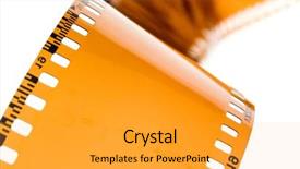  Presentation with film strip - Presentation with digital films - 35 mm film strip background and a gold colored foreground