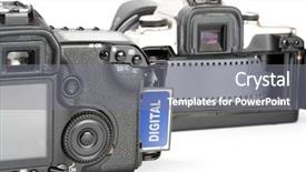  Presentation with evolution - Colorful slide deck enhanced with digital films - cameras picture of evolution backdrop and a gray colored foreground