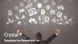  Presentation with modern - Audience pleasing slide deck consisting of digital finance - business man looking at modern backdrop and a  colored foreground