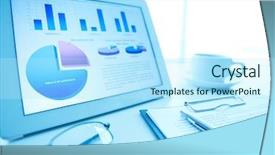  Presentation with electronic - PPT layouts enhanced with digital finance - image of workplace with electronic background and a  colored foreground