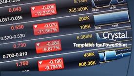  Presentation with stock market risk - Cool new PPT theme with digital finance - recession of stock market backdrop and a  colored foreground