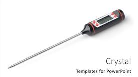  Presentation with food white - Cool new PPT layouts with digital-food-instant-read-thermometer backdrop and a white colored foreground