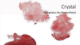  Presentation with digital forensics - Presentation theme featuring digital forensics - bloody fingerprints background and a sky blue colored foreground