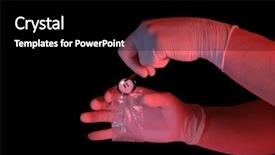  Presentation with digital forensics - Audience pleasing slide set consisting of digital forensics - hand in glove putting backdrop and a black colored foreground