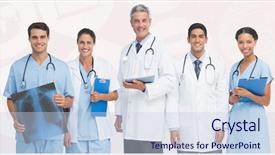  Presentation with digital forensics - Slide set featuring digital forensics - portrait of confident medical team background and a lemonade colored foreground