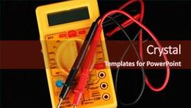  Presentation with digital multimeter - Audience pleasing slides consisting of digital fuel meter - multimeter on black background backdrop and a tawny brown colored foreground