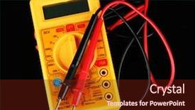  Presentation with digital multimeter - PPT theme having digital fuel meter - multimeter on black background background and a tawny brown colored foreground
