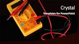  Presentation with digital multimeter - Presentation featuring digital fuel meter - multimeter on black background background and a wine colored foreground