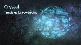  Presentation with future digital technology - Cool new PPT theme with digital future international - innovative technology background backdrop and a tawny brown colored foreground