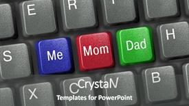  Presentation with keys - PPT layouts having digital generation - keyboard close-up with three family background and a dark gray colored foreground