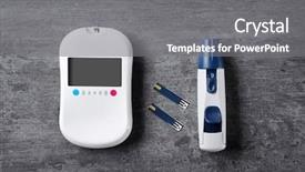  Presentation with grey strips - Presentation featuring digital glucometer on grey background and a gray colored foreground