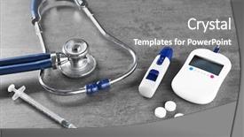  Presentation with diabetes digital - Beautiful presentation featuring digital glucometer on grey backdrop and a gray colored foreground
