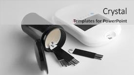  Presentation with glucose production - PPT layouts with digital glucose meter and test background and a light gray colored foreground