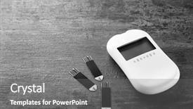  Presentation with test - Audience pleasing slide deck consisting of digital glucose meter and test backdrop and a gray colored foreground