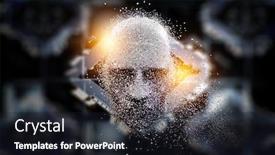  Presentation with intelligence - PPT theme featuring digital-head-artificial-intelligence-concept background and a wine colored foreground