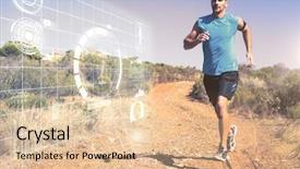  Presentation with digital health - PPT layouts consisting of digital health - athletic man jogging on country background and a lemonade colored foreground