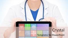  Presentation with technology health - Presentation theme consisting of digital health - young and professional medical doctor background and a lemonade colored foreground