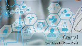  Presentation with public health - Presentation theme with digital-illustartion-of-a-doctor background and a light blue colored foreground