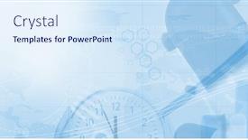  Presentation with digital health - PPT theme having digital-illustration-of-a-clock background and a sky blue colored foreground