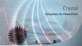  Presentation with digital statistics - PPT layouts having digital-illustration-of-a-coronavirus background and a light blue colored foreground