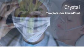  Presentation with child medicine - PPT layouts having digital-illustration-of-a-doctor background and a gray colored foreground