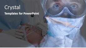  Presentation with digital hospital - Amazing PPT theme having digital-illustration-of-a-doctor backdrop and a dark gray colored foreground