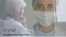  Presentation with digital health - Amazing slide deck having digital-illustration-of-a-doctor backdrop and a light gray colored foreground