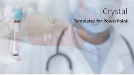  Presentation with covid bed - Amazing theme having digital-illustration-of-a-doctor backdrop and a light blue colored foreground