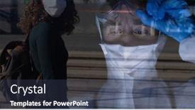  Presentation with public health - Slide set having digital-illustration-of-a-doctor background and a tawny brown colored foreground