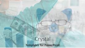  Presentation with global economy - Cool new presentation theme with digital-illustration-of-a-doctor backdrop and a light blue colored foreground