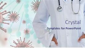  Presentation with public health covid - PPT layouts with digital-illustration-of-a-doctor background and a lemonade colored foreground