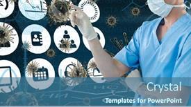  Presentation with public health covid - Slide set with digital-illustration-of-a-doctor background and a ocean colored foreground