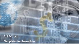  Presentation with public health covid - PPT theme with digital-illustration-of-a-female background and a seafoam green colored foreground