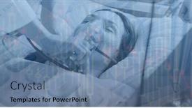  Presentation with global public health - Theme consisting of digital-illustration-of-a-female background and a seafoam green colored foreground