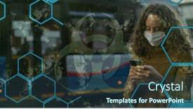  Presentation with covid coronavirus - Slide set enhanced with digital-illustration-of-a-green background and a ocean colored foreground