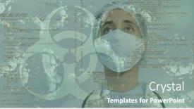  Presentation with data processing - PPT theme having digital-illustration-of-a-hazard background and a  colored foreground