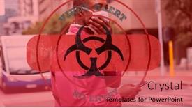  Presentation with public health covid - Slide set enhanced with digital-illustration-of-a-hazard background and a red colored foreground