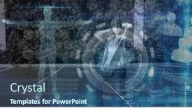  Presentation with public health covid - Amazing PPT theme having digital-illustration-of-a-human backdrop and a ocean colored foreground