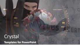  Presentation with covid coronavirus - Presentation theme with digital-illustration-of-a-macro background and a dark gray colored foreground