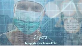  Presentation with digital health - Colorful theme enhanced with digital-illustration-of-a-male backdrop and a ocean colored foreground