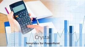  Presentation with digital finance - Presentation theme having digital-illustration-of-a-person background and a light blue colored foreground